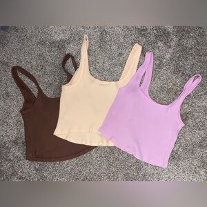 Ribbed Cropped Tank Tops - Set of 3 Old Navy Medium & Large